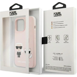 Etui Karl Lagerfeld KLHMP13XSSKCI Apple iPhone 13 Pro Max hardcase jasnoróżowy/light pink Silicone Ikonik Karl & Choupette Magsa