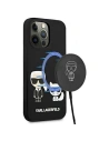 Case Karl Lagerfeld KLHMP13XSSKCK Apple iPhone 13 Pro Max Hardcase schwarz/schwarz Silikon Karl & Choupette Magsafe