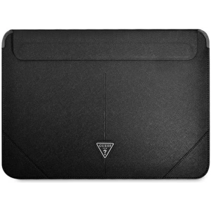 Case Guess Sleeve GUCS14PSATLK 13/14 Zoll schwarz/schwarz Saffiano Triangle Logo