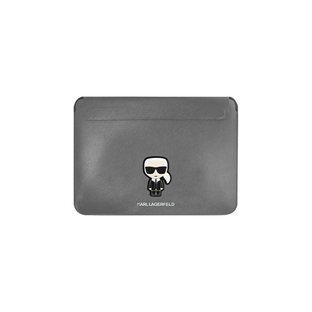 Etui Karl Lagerfeld Sleeve KLCS14PISFG 13/14 cali srebrny/silver Saffiano Ikonik Karl