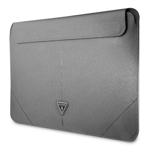 Buy Guess Sleeve GUCS16PSATLG 16 inch silver Saffiano Triangle Logo - GUE1643SLV - {ean13} - Home Screen Store Europe