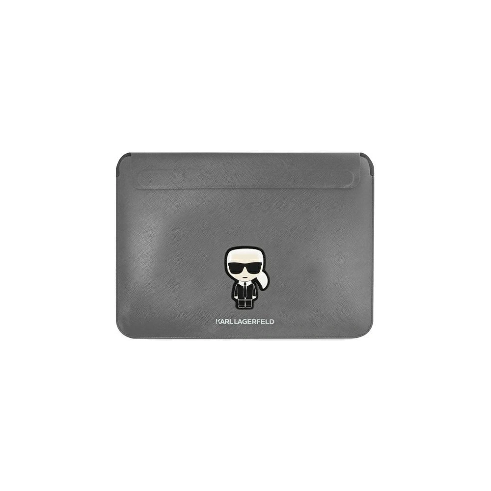 Etui Karl Lagerfeld Sleeve KLCS16PISFG 16 cali srebrny/silver Saffiano Ikonik Karl