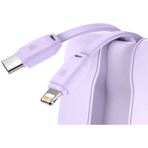 Powerbank Baseus Elf 10000mAh 22.5W + kabel USB-C, Lightning (fioletowy)