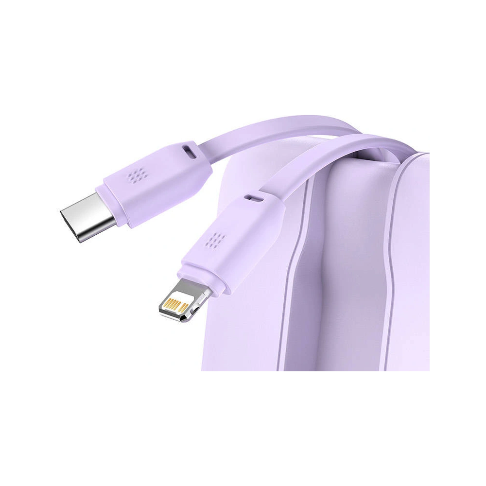 Powerbank Baseus Elf 10000mAh 22.5W + kabel USB-C, Lightning (fioletowy)