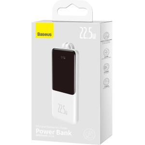 Powerbank Baseus Elf 10000mAh 22.5W + kabel USB-C, Lightning (biały)