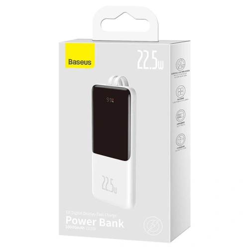 Buy Powerbank Baseus Elf 10000mAh 22.5W + Cable USB-C, Lightning (white) - BSU3120WHT - {ean13} - Home Screen Store Europe