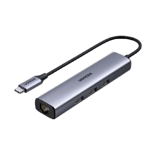 Kup Adapter 4w1 UGREEN CM475 Hub USB-C 3x USB 3.0 + 1x RJ45 (szürke) - UGR1202GRY - {ean13} - Sklep Home Screen
