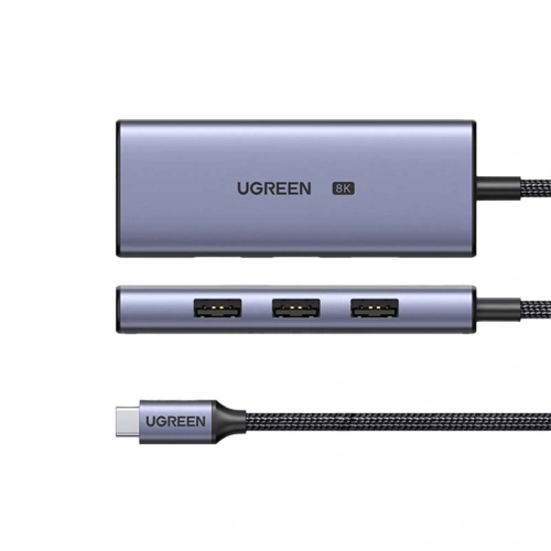 Kup Adapter 4w1 UGREEN CM500 Hub USB-C mit 3x USB 3.0 + HDMI2.1 8K (grau) - UGR1213GRY - {ean13} - Sklep Home Screen
