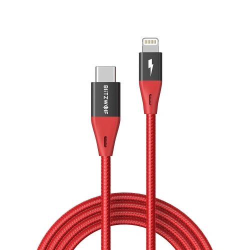 Buy Cable USB-C to Lightning BlitzWolf BW-CL3, MFI, 20W, 1.8m (red) - BLZ455RED - {ean13} - Home Screen Store Europe