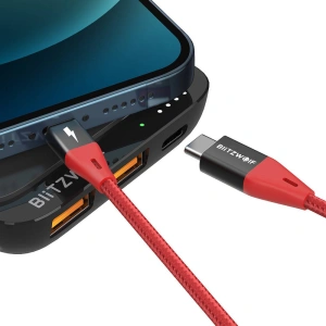 Kup Cablu USB-C la Lightning BlitzWolf BW-CL3, MFI, 20W, 1.8m (roșu) - BLZ455RED - {ean13} - Sklep Home Screen