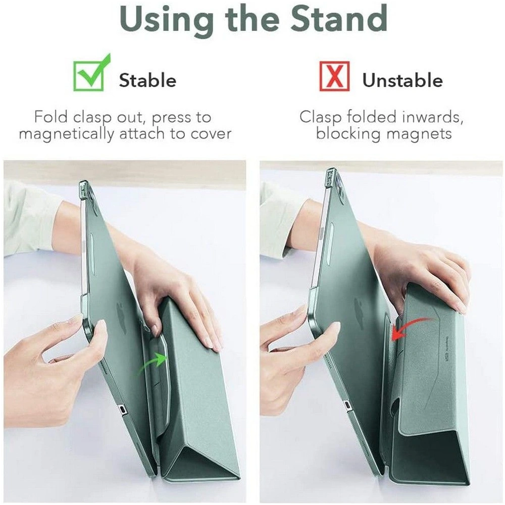 Etui ESR Ascend Trifold Apple iPad Air 10.9 2020/2022 (4. i 5. generacji) / iPad Air 11 2024 (6. generacji) Forest Green