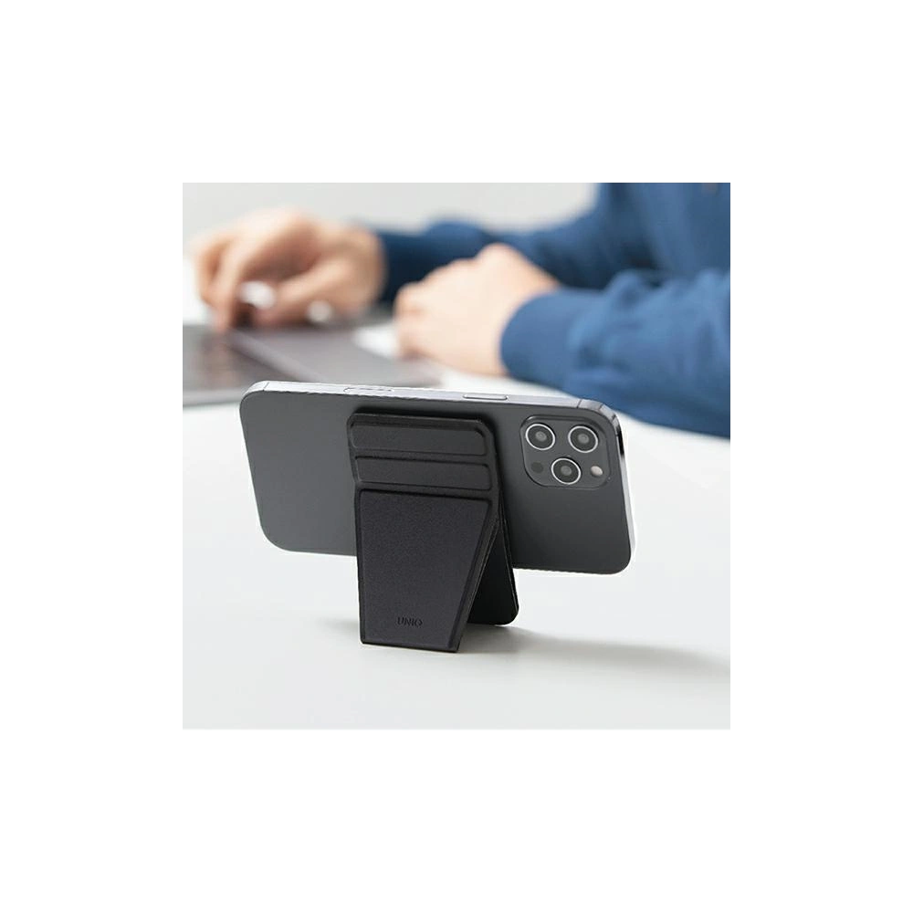 Magnetyczna podstawka i kieszeń na karty UNIQ Lyft brązowy/brown