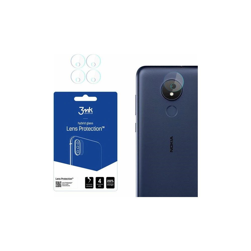 Szkło hybrydowe na obiektyw aparatu 3MK Lens Protection Nokia C21 [4 PACK]
