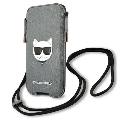 Kup Tasche Karl Lagerfeld KLHCP12LOPHCHG 6,7 Zoll grau/grey Hardcase Saffiano Ikonik Choupette Kopf - KLD870GRY - {ean13} - Sklep Home Screen