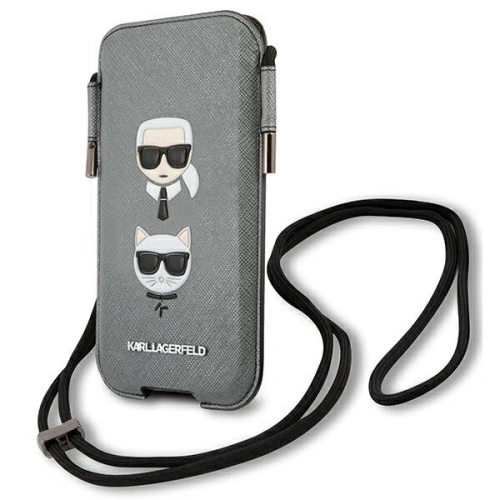 Buy Karl Lagerfeld KLHCP12LOPHKCG 6.7 inch grey hardcase Saffiano Ikonik Karl&Choupette Head - KLD872GRY - {ean13} - Home Screen Store Europe