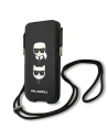 Torebă Karl Lagerfeld KLHCP12LOPHKCK 6,7 inch negru/black hardcase Saffiano Ikonik Karl&Choupette Head