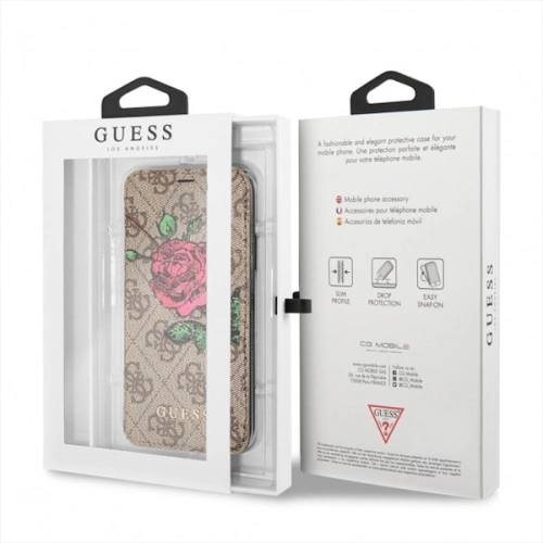 Kup Etui Guess GUFLBKI84GROB Apple iPhone 8/7 hnědé/kávové kniha 4G Flower Desire - GUE1646BR - {ean13} - Sklep Home Screen