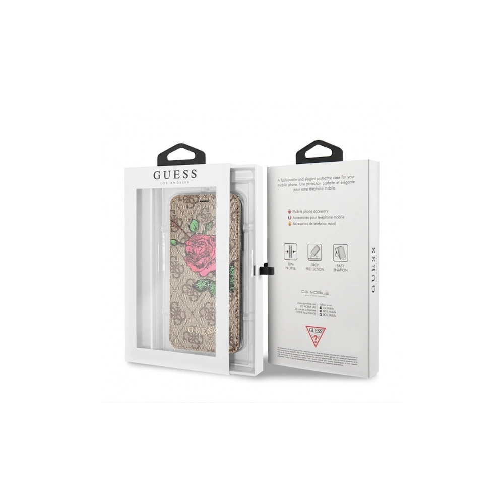 Etui Guess GUFLBKI84GROB Apple iPhone 8/7 brown/brązowy book 4G Flower Desire