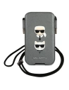Torebka Karl Lagerfeld KLHCP12MOPHKCG 6,1 cali szary/grey hardcase Saffiano Ikonik Karl&Choupette Head
