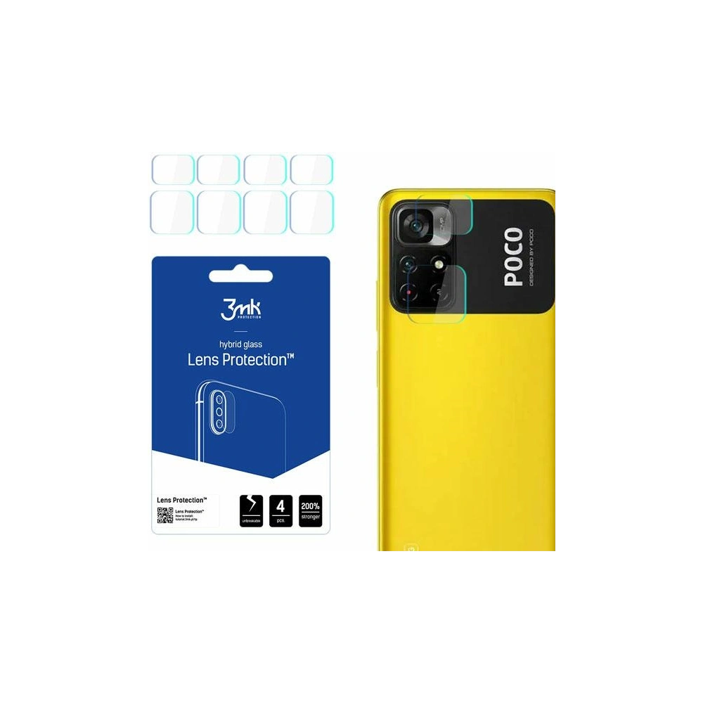 Szkło hybrydowe na obiektyw aparatu 3MK Lens Protection POCO M4 Pro [4 PACK]