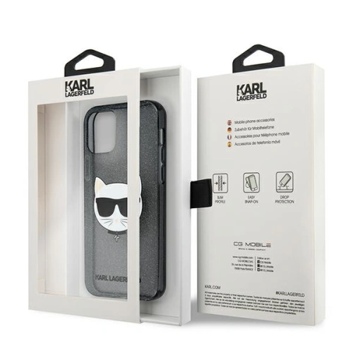 Kup Case Karl Lagerfeld KLHCP12LCHTUGLB Apple iPhone 12 Pro Max schwarz/black hardcase Glitter Choupette - KLD878BLK - {ean13} - Sklep Home Screen