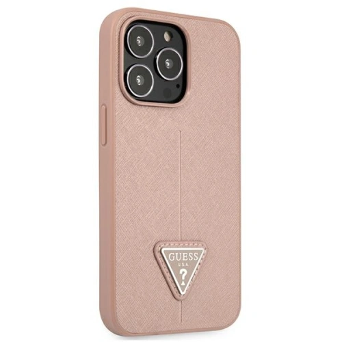 Buy Guess GUHCP13LPSATLP Apple iPhone 13 Pro pink hardcase Saffiano Triangle Logo - GUE1648PNK - {ean13} - Home Screen Store Europe