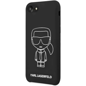 Buy Karl Lagerfeld KLHCI8SILFLWBK Apple iPhone SE 2022/SE 2020/8/7 hardcase black Silicone Iconic White - KLD879BLK - {ean13} - Home Screen Store Europe