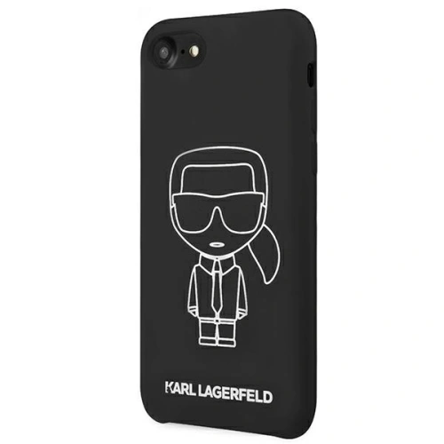 Kup Case Karl Lagerfeld KLHCI8SILFLWBK Apple iPhone SE 2022/SE 2020/8/7 Hardcase schwarz/black Silicone Iconic White - KLD879BLK - {ean13} - Sklep Home Screen