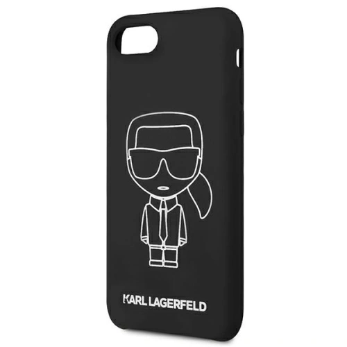 Kup Case Karl Lagerfeld KLHCI8SILFLWBK Apple iPhone SE 2022/SE 2020/8/7 Hardcase schwarz/black Silicone Iconic White - KLD879BLK - {ean13} - Sklep Home Screen