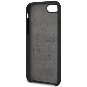 Buy Karl Lagerfeld KLHCI8SILFLWBK Apple iPhone SE 2022/SE 2020/8/7 hardcase black Silicone Iconic White - KLD879BLK - {ean13} - Home Screen Store Europe