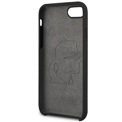 Kup Case Karl Lagerfeld KLHCI8SILFLWBK Apple iPhone SE 2022/SE 2020/8/7 Hardcase schwarz/black Silicone Iconic White - KLD879BLK - {ean13} - Sklep Home Screen