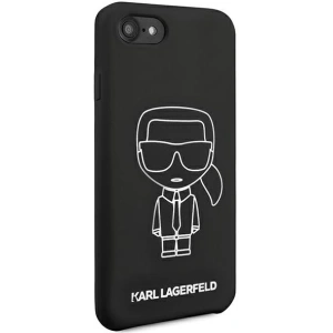 Buy Karl Lagerfeld KLHCI8SILFLWBK Apple iPhone SE 2022/SE 2020/8/7 hardcase black Silicone Iconic White - KLD879BLK - {ean13} - Home Screen Store Europe