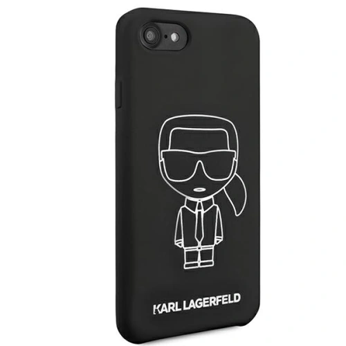 Kup Etui Karl Lagerfeld KLHCI8SILFLWBK Apple iPhone SE 2022/SE 2020/8/7 hardcase černý/black Silicone Iconic White - KLD879BLK - {ean13} - Sklep Home Screen
