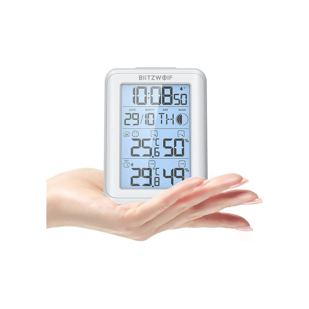 Stacja pogody Blitzwolf BW-TM01 bezprzewodowa (biała)