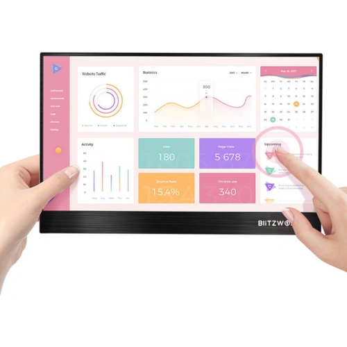Kup Monitor portabil BlitzWolf BW-PCM3, tactil, 15.6 (negru) - BLZ460BLK - {ean13} - Sklep Home Screen