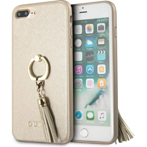 Kup Etui Guess GUHCI8LRSSABE Apple iPhone 8/7 Plus beige/beżowy hard case Saffiano with ring stand - GUE1654BEI - {ean13} - Sklep Home Screen