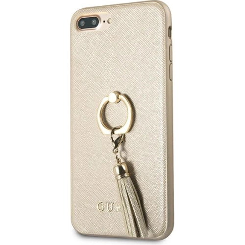 Kup Etui Guess GUHCI8LRSSABE Apple iPhone 8/7 Plus béžové tvrdé pouzdro Saffiano s kroužkovým stojánkem - GUE1654BEI - {ean13} - Sklep Home Screen
