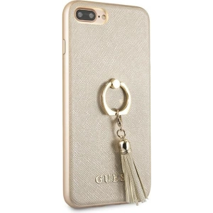 Kup Etui Guess GUHCI8LRSSABE Apple iPhone 8/7 Plus beige/beżowy hard case Saffiano with ring stand - GUE1654BEI - {ean13} - Sklep Home Screen