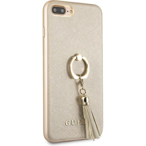 Kup Etui Guess GUHCI8LRSSABE Apple iPhone 8/7 Plus béžové tvrdé pouzdro Saffiano s kroužkovým stojánkem - GUE1654BEI - {ean13} - Sklep Home Screen