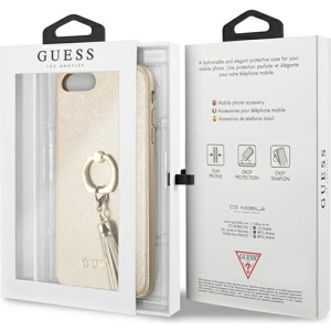 Kup Etui Guess GUHCI8LRSSABE Apple iPhone 8/7 Plus beige/beżowy hard case Saffiano with ring stand - GUE1654BEI - {ean13} - Sklep Home Screen