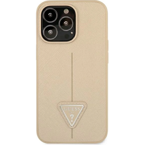 Kup Etui Guess GUHCP13LPSATLE Apple iPhone 13 Pro bej hardcase Saffiano Triangle Logo - GUE1655BEI - {ean13} - Sklep Home Screen