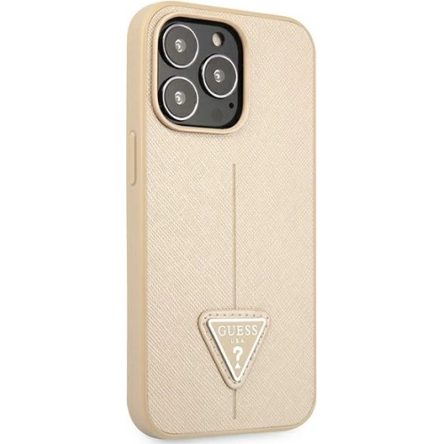 Kup Etui Guess GUHCP13LPSATLE Apple iPhone 13 Pro bej hardcase Saffiano Triangle Logo - GUE1655BEI - {ean13} - Sklep Home Screen