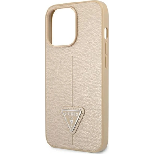 Kup Case Guess GUHCP13LPSATLE Apple iPhone 13 Pro beige hardcase Saffiano Triangle Logo - GUE1655BEI - {ean13} - Sklep Home Screen