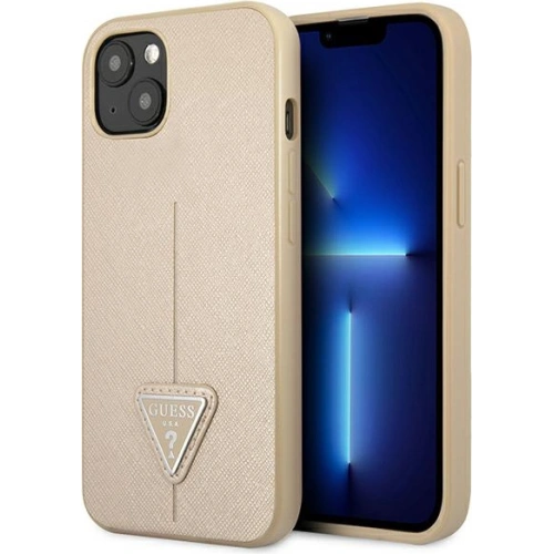 Kup Etui Guess GUHCP13MPSATLE Apple iPhone 13 bej hardcase Saffiano Triangle Logo - GUE1657BEI - {ean13} - Sklep Home Screen
