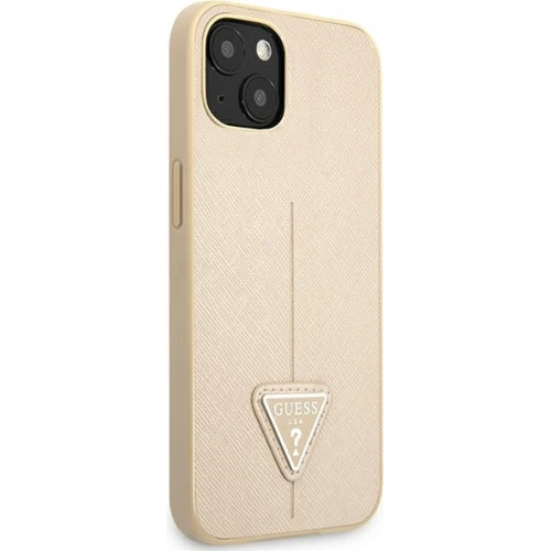 Kup Etui Guess GUHCP13MPSATLE Apple iPhone 13 bej hardcase Saffiano Triangle Logo - GUE1657BEI - {ean13} - Sklep Home Screen
