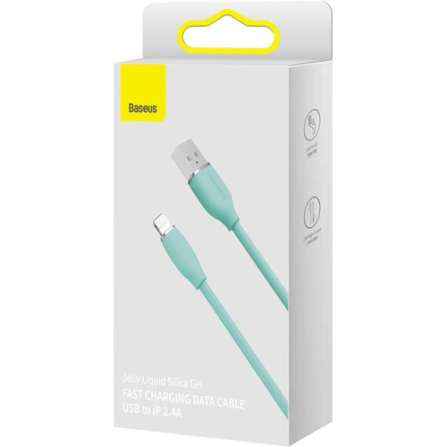 Kup USB-Kabel zu Lightning Baseus Jelly, 2.4A, 1,2m (grün) - BSU3123GRN - {ean13} - Sklep Home Screen