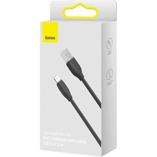 Kup USB-Kabel zu Lightning Baseus Jelly, 2,4A 1,2m (schwarz) - BSU3133BLK - {ean13} - Sklep Home Screen