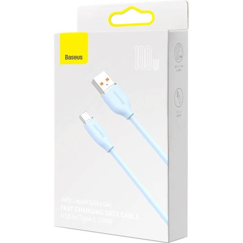 Buy Baseus Jelly cable USB to USB-C, 100W, 1,2m (blue) - BSU3142BLU - {ean13} - Home Screen Store Europe