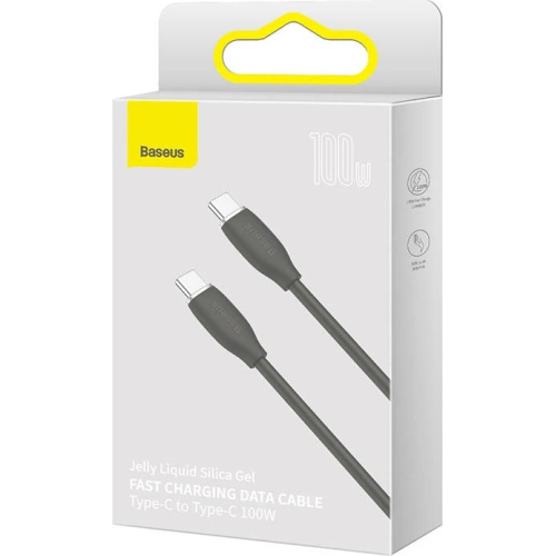 Kup USB-C to USB-C kábel Baseus Jelly, 100W, 1,2m (fekete) - BSU3145BLK - {ean13} - Sklep Home Screen