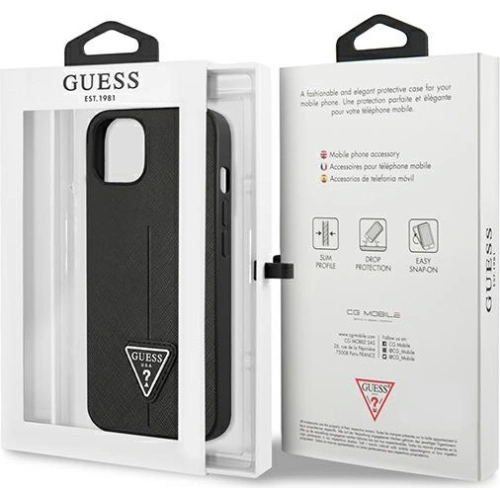 Kup Etui Guess GUHCP13MPSATLK Apple iPhone 13 negru/black hardcase Saffiano Triangle Logo - GUE1658BLK - {ean13} - Sklep Home Screen